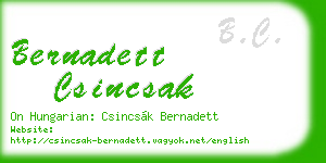 bernadett csincsak business card